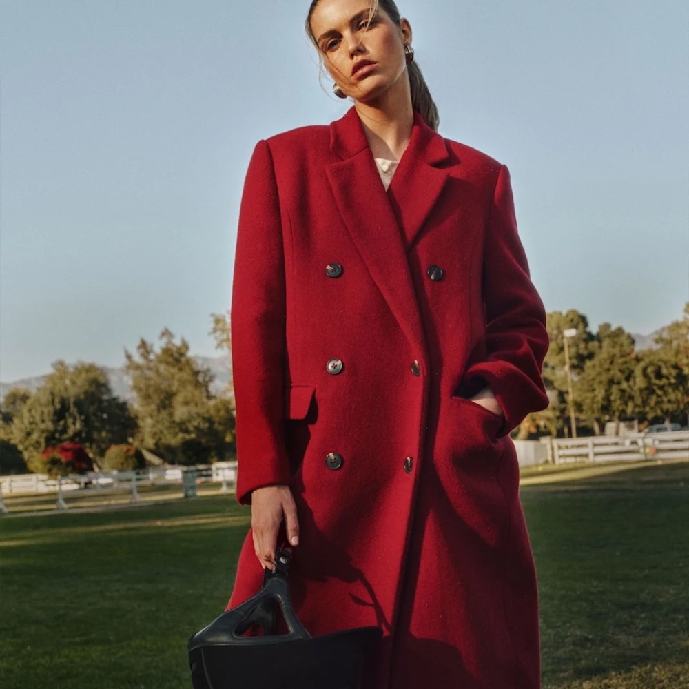 Reformation Lucas Coat Red - Size M